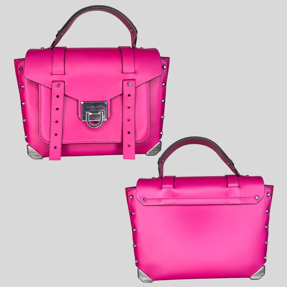 Unknown Brand Hot Pink Structured Top-Handle Satchel